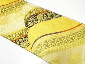 山並に花・古典柄織り出し　振袖用袋帯